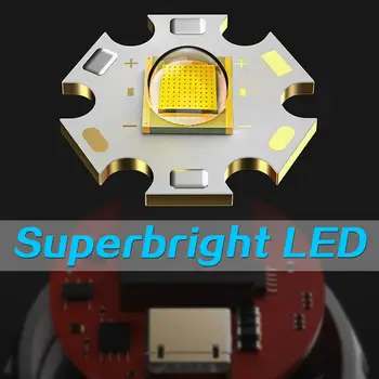 50000LM LED Baterka USB Nabíjateľná Baterka Prenosné Lampy vstavanú Batériu Horák, Vodotesný, Baterka Dlho Rozsah Blesku 63167