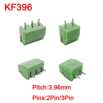 50Pcs/Veľa KF396 2Pin 3Pin PCB Skrutku Svorkovnica Konektor 3.96 mm Výšky 2/3p Spliceable Plug-in PCB Dosky Skrutku radovej