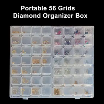 56 Sloty Fľaše Diamond Maľovanie Úložný Box Plastový Klinec Umenie Organizátor Drahokamu Korálky Prípade Držiteľ Kontajner Príslušenstvo