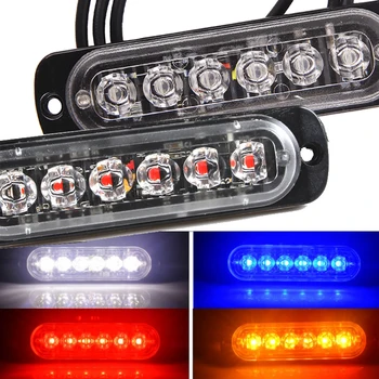 6 LED Núdzové Výstražné Svetlo pre Auto Auto Truck SUV Motocykel Strane Signál Svetlo Strobe Light 12V Jasné svetlo 21027