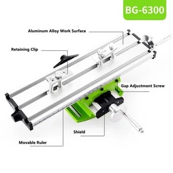 6300 Mini Precision Milling Machine Worktable Multifunction Drill Vise Fixture Working Table Bench Drill Cross Table Support 24108