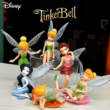 6pcs/veľa Disney Tinkerbell Princezná Hračka Vianočné Anime Akčné Figúrky Model Kolekcie Bábik Vianočný Darček Pre Deti, Dievčatá