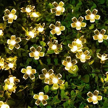 7M Solárne Záhradné osvetlenie, LED Reťazec svetlo Vonkajšie Osvetlenie Nepremokavé Kvetinové Girlandy na Ulici Trávnik, Terasa, Dekorácie Vlkovcový 2514