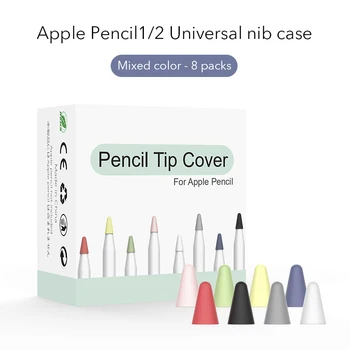 8pcs Ceruzka Tip Kryt Nib Chránič Prípade Non-slip Silicone Odolné Multicolor Stlmiť Písanie Pre Apple Ceruzka 1. 2. Generácie 28542