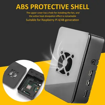 ABS Chladenie Prípade Kryt Chladiča Shell S Dobrý Odvod Tepla Ventilátor Pre Raspberry PI 4 Model Počítačového Príslušenstva Drop Shipping