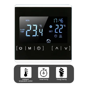 AC85-240V Dotykový LCD Displej Regulátor Teploty Zadné Svetlo Inteligentné Elektrické Podlahové Kúrenie Termostat pre Domáce Spálne 80481