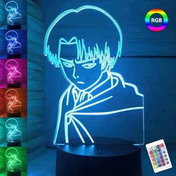 Akryl stolná Lampa Anime Útok na Titan Anime Hunter LED Nočné Svetlo Dotykový Snímač Diaľkového Ovládania 7 Farebné Spálňa Nočného 24961