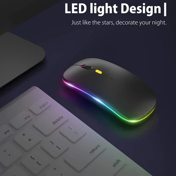 [Aktualizovať] LED Bezdrôtovej Myši, Mobilné Optické Office Myš s USB & Type-C Prijímač, pre Notebook, 45458