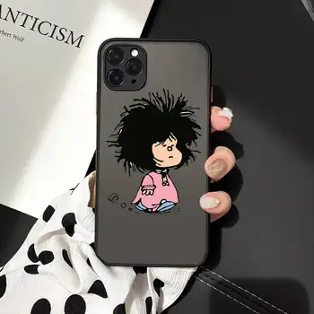 Argentína Quino Mafalda roztomilý dievča Telefón Prípadoch matné transparentné Na iphone 7 8 11 12 plus mini x xs xr pro max kryt