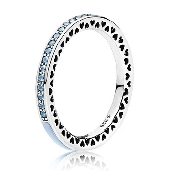 Autentické 925 Sterling Silver Ring Žiarivé Srdce Krúžok S Farebnými Smalt Pre Ženy Darček k Narodeninám pandora Šperkov 16303