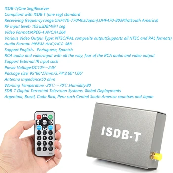 Auto Digitálna TV Box Prijímač, Tuner s Diaľkovým ovládaním T502 ISDB-T, Jeden Seg SDTV pre Unikátne Časti Prenosné Auto Ozdoby 86999