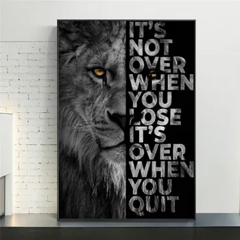 Black Lion Inšpiratívne Slová Nástenné Plátno Umenie Maľovaní Plagátov A tlač na Plátno Umenie Obrázok pre Obývacia Izba Domova