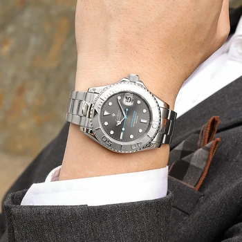 CADISEN 2021 Mužov Značky Hodinky Luxusné Zafírové Sklo Mechanické Náramkové hodinky z Nerezovej Ocele, Vodotesné Automatické Hodinky Montre Homme 51180