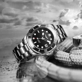 CADISEN Nové pánske Mechanické náramkové hodinky Luxusné Keramické Automatické Hodinky Pre Mužov Svetelný Potápanie Oceľové Hodinky Japonsko NH35 Hodiny 3642
