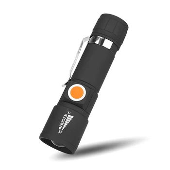 Chvost USB Baterka Zvýrazniť Šikovný Výkonné LED, 3 Režimy Mini Baterka Nepremokavé Zoomovateľnom Zameranie Horák, USB Nabíjanie Osvetlenie
