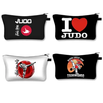 Cool Bojových Taekwondo /Milujem Judo / Tlač Make-Up Tašky Pre Cestovné Ženy Kozmetická Taška Femme Neceser, Aby Do Vrecka, Skladovanie Taška 2852