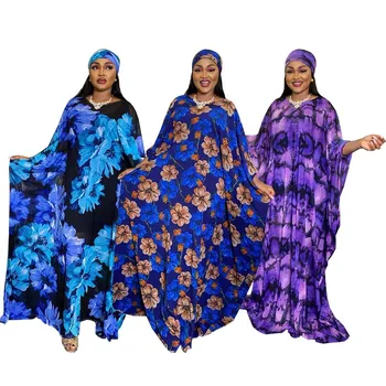 Dashiki Dlho Maxi Šaty Afriky Šaty Pre Ženy 2021 Lete Tradičné Afrike Oblečenie Fairy Dreess S Vnútorné Kerchief 83137