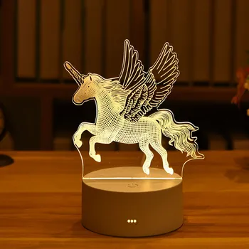Dieťa Svetla Noc 3D LED Nočné Svetlo Tvorivé Tabuľka Nočná Lampa Romantické Srdce Niesť Svetlo Deti Grile Domáce Dekorácie Darčekovej krabičke