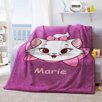 Disney Marie Mačka Coral Fleece Fuzzy Prikrývky na Posteľ/Sedačka klimatizácia Spanie Kryt posteľná bielizeň Hodí Bedsheet pre Deti, Dievčatá