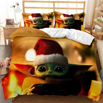 Disney Star Wars Dieťa Yoda posteľná bielizeň Nastaviť 3D bytový Textil Kvality Kvalifikovaný Jeden Kráľ, Kráľovná posteľná bielizeň Nastaviť Perinu obliečok 13733