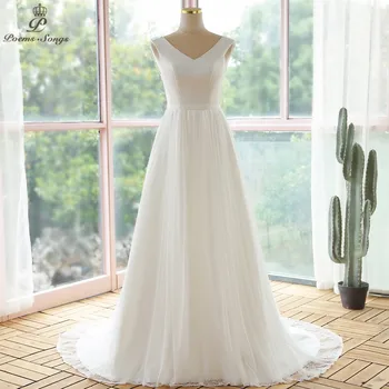 Elegantný štýl čiary čipky svadobné šaty nevesty šaty vestidos de novia župan de mariee svadobné šaty 13319