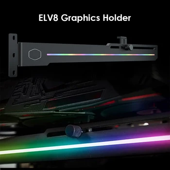 ELV8 ARGB LED grafický procesor (GPU) Držiteľ Nastaviteľná Dĺžka Výška DC 5V 3-Pin Adresný RGB Vertikálne Grafické Karty, Držiak na Podporu RGB Nové 36606