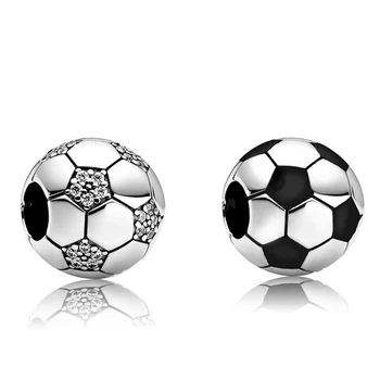 Fit Pôvodné Pan Kúzlo Náramok Jasné, Crystal Futbal Korálky DIY Šperky pre Ženy, Športové Roztomilý Futbal Kúzlo Bangles Priateľ Dar