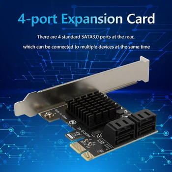 Grafická Karta USB Kábel Extender Adaptér 4 Porty SATA III PCI E Express 3.0 X1 Radič Rozširujúca Karta Adaptéra 6Gbps 40976