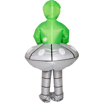 Halloween Cosplay Kostým UFO Zelená Cudzinca Vyhodiť Vyhovovali Nafukovacie Kostým ET Cudzie Cosplay Maškarné kostýmy pre Dospelých Strany Jumpsuit