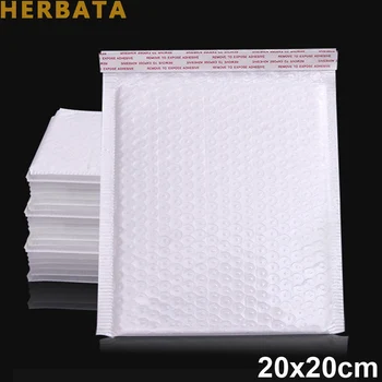 HERBATA (200*200 mm)20pcs/veľa White Pearl Film Bublinkové Obálky Kuriér Tašky Vodotesný Obal Mailing Tašky CL-2022-20