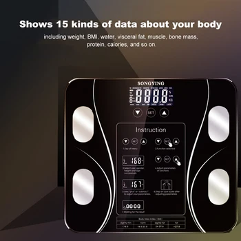 Hmotnosť Rozsahu telesného Tuku Rozsahu Poschodí Vedeckých Inteligentné Elektronické LED Digitálne Kúpeľňa Rovnováhu BMI Rozsahu Vody Hmotnosť Zdravie Analyzer
