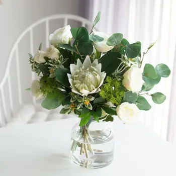 Hodváb Imperial Kvet Pobočka Pre Domáce Výzdoba, Vianočné Dekorácie, Svadobné Kytice Umelé Kvety Tabuľka DIY Vázy, Dekorácie 4914