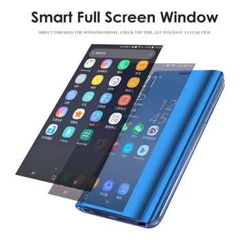 Horúce Smart Mirror Flip Stojan Kožené Telefón puzdro Na Huawei P9 P10 Plus P8 Lite 2017 Mate 30 20 10 9 8 Pro, Cti 7A 7C 7 8 8X 8C