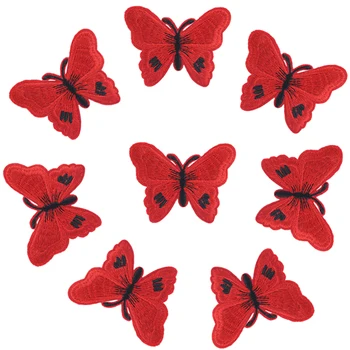 Hot predaj 7.1*5.2 cm Multi Farby Motýľ Škvrny Žehlička Na Šitie Textílie Nálepky Vyšívané Nášivka DIY Oblečenie Príslušenstvo 3521