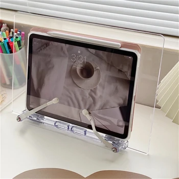 In Korean priehľadný Akrylový Tablet Stolový Stojan Pre iPad 12.9 palcová Taška S Nastaviteľným Čítanie Zvyšok S Pevnými Kuchyni kuchárska kniha