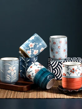 Japonský štýl Japonských keramických šálku čaju ručne maľované priamo pohár retro poháre na víno, malé čajové šálky kávy, pohár mlieka 60784