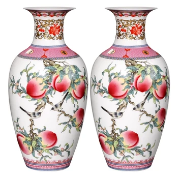 Jingdezhen Keramiky Famille Peach Rose Vzor Váza Ozdoby Čínsky Obývacia Izba Víno Kabinet Starožitností, Váza, Domáce Dekorácie 5228