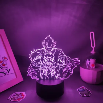 Jujutsu Kaisen Anime Obrázok Itadori Yuji Satoru Gojo Tím 3D, Svietidlá LED RGB Nočné Osvetlenie Spálne Tabuľka Dekor Manga Narodeninám 31798