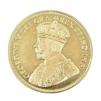 Kanada v roku 1914 DESAŤ DOLÁROV Zlaté Mince Pamätná Zberateľská Minca Darček 13426