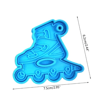 Kolieskové Korčule, Skateboard Keychain v Tvare Epoxidové Živice Formy prívesok na Prívesky, Silikónové Formy DIY Remesiel Šperky Odlievanie 5642
