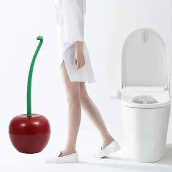 Kreatívne Cherry Tvarované Wc Kefa Cleaner Držiteľ Nastaviť Dlhá Rukoväť Toalety Záchodové Čistenie Kefkou Plastových Kúpeľňových Doplnkov 43901