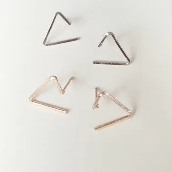 Kórejský Štýl Temperament Módne Jednoduché Otváranie Trojuholník Geometrické Jednoduché Náušnice Žena Náušnice Šperky