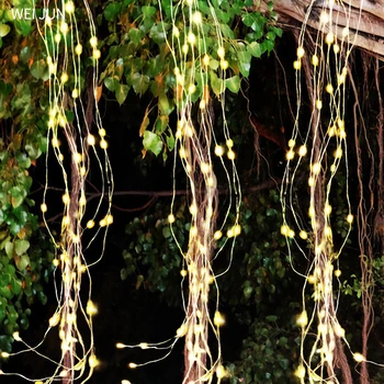 LED Solárne Firefly Banda Svetlá 8 Blikajúce Módy Víla Medený Drôt Nepremokavé String Svetlo Viniča Outdoor Záhrada Vianočný Dekor 48342
