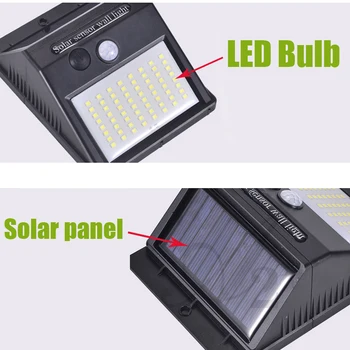 LED solárne svietidlo nástenné svietidlá solárne svietidlo PIR Senzor vonkajší krytý domov vodotesný Ip 65 záhrady Oddelené