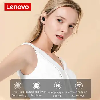 Lenovo Ht18 Tws Bezdrôtová 5.0 Slúchadlá, Led Displej Ovládanie Hlasitosti Hifi Stereo Headset