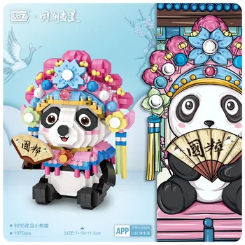 LOZ Čínsky Štýl, Nádherné Roztomilá Panda Micro Stavebné Bloky Peking Opera Panda Zostavený Model Tehly Údaje Hračky Pre Deti, 7660