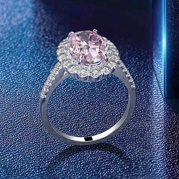 Luomansi Luxusné -925 Mincový Striebro Vytvoriť Moissanite Drahokam Topaz Sapphire Svadobný Prsteň Zásnubný Jemné Šperky