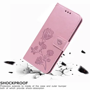 Luxusné Kožené Flip Book obal pre HTC One v, 2 Mini M8 Mini M8S Ruže Kvet Peňaženku Stáť Prípade Kryt Telefónu Taška coque