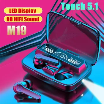 M19 Slúchadlá TWS Slúchadlá Intelligente Dotykové Ovládanie Bezdrôtové Bluetooth-kompatibilné Slúchadlá Vodotesný LED Displej S Mic 31015