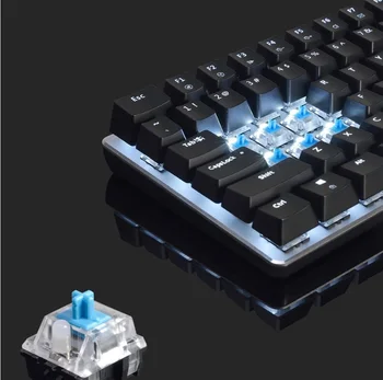 Mechanical Gaming Keyboard 18 Režim RGB Podsvietenie USB Káblové 82 Kľúče, Modrá/Čierna Osi pre Profesionálne Klávesnica pre Hráčov Notebook PC 33167
